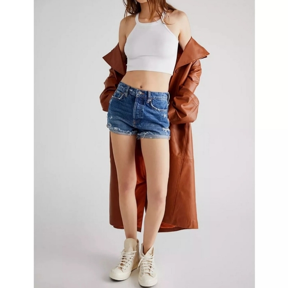 FREE PEOPLE We the Free The Lasso Jean Denim Shorts Womens 32 - Picture 5 of 7